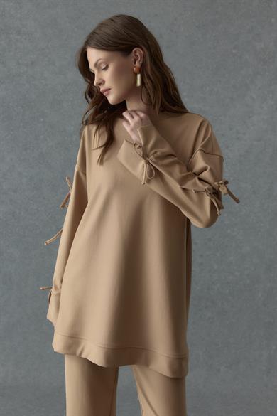 Çelik İnterlok Fiyonk Detaylı Takım Camel 