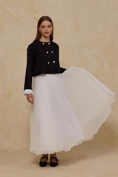 Kolu Garnili Ceket Siyah