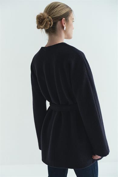 Astarlı Kaşe Kimono Lacivert Buklet