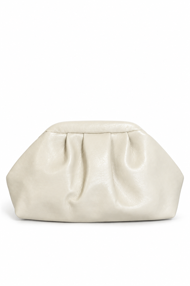 Deri Büzgü Detaylı Pouch Omuz Çantası