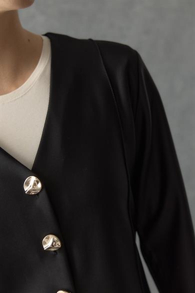 Üç Düğmeli Hırka Siyah