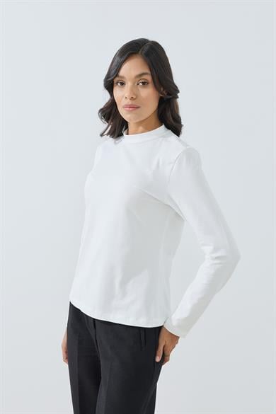 Uzun Kollu Süprem Penye Body Beyaz