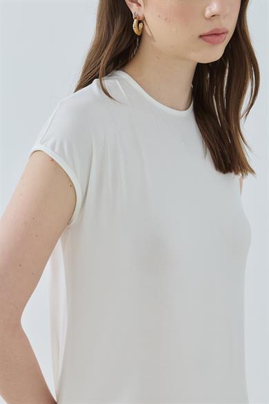 Sandy Kumaş Astar Elbise Beyaz