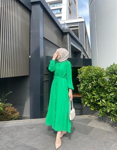 Outlet Mila Omuz Detaylı Krep Elbise Benetton 