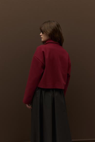 Grace Astarlı Kaşe Mont Bordo