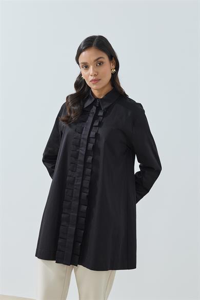 Pili Patlı Gömlek Siyah