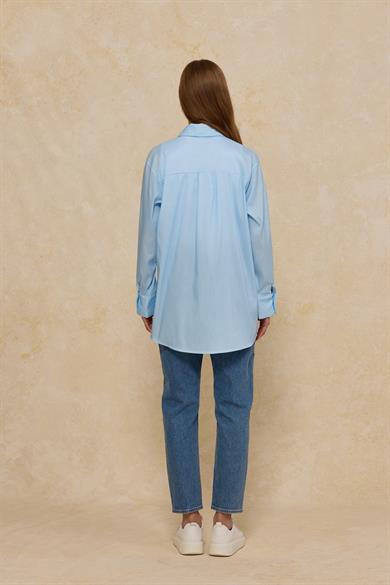 Çizgili Basic Poplin Gömlek