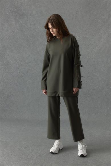 Çelik İnterlok Fiyonk Detaylı Takım Haki 