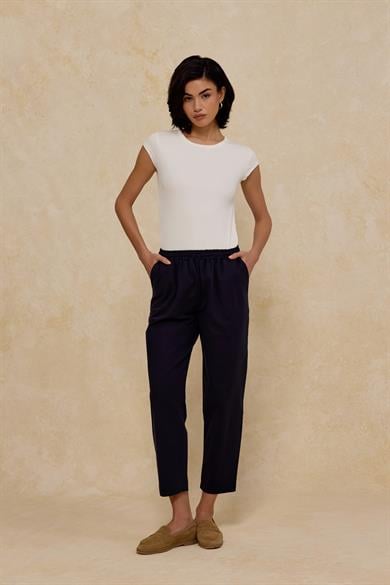 İthal Polyviscon Kumaş Jogger Pantolon Siyah