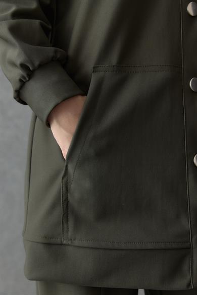 Çelik İnterlok Çıtçıtlı Takım Haki