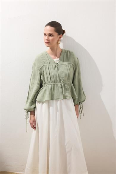 Müslin Bluz Çağla Yeşili