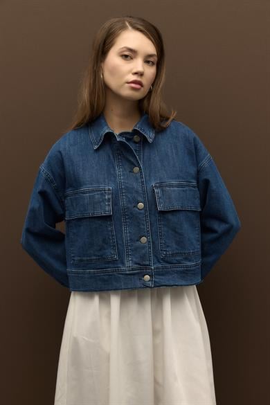 Mid Blue Denim Ceket