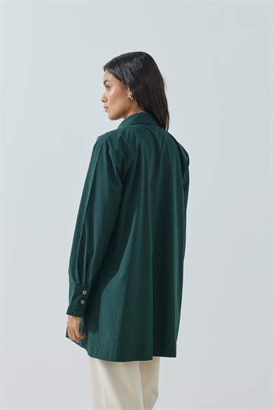 Pili Patlı Gömlek Zümrüt Yeşili