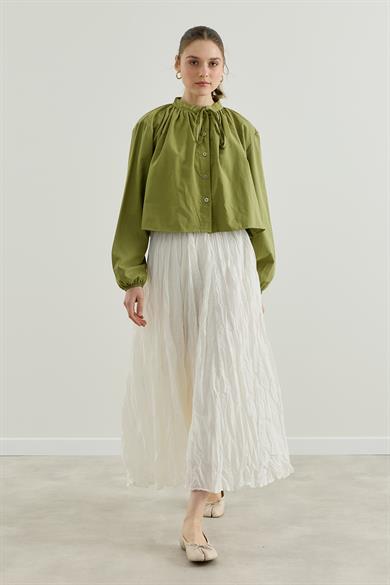 Vual Astarlı Kraş Etek Ekru