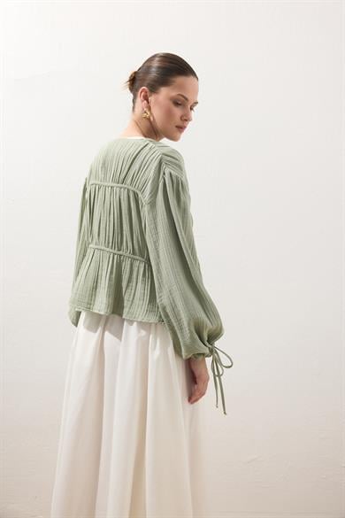 Müslin Bluz Çağla Yeşili