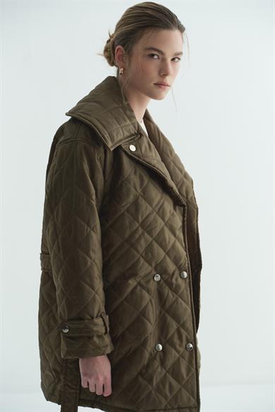 Çıtçıtlı Kapitone Mont