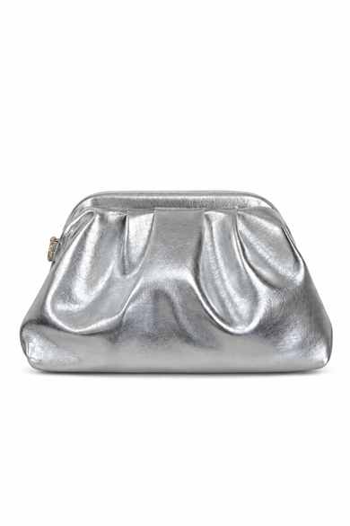 Deri Büzgü Detaylı Pouch Omuz Çantası