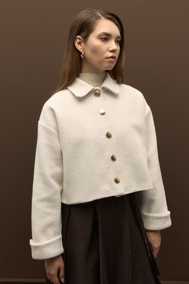 Astarlı Tüvit Ceket Beyaz