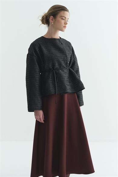 İnce Kapitone Mevsimlik Ceket Siyah