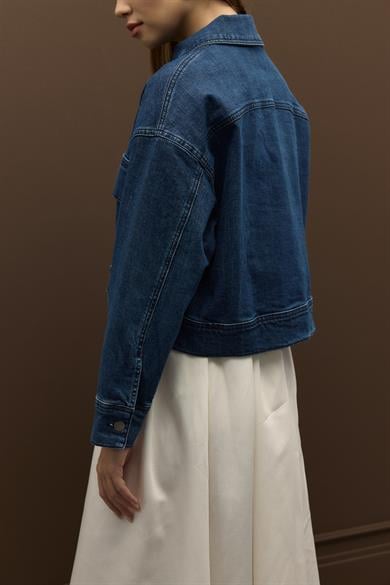 Mid Blue Denim Ceket