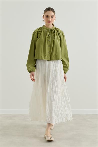 Vual Astarlı Kraş Etek Ekru