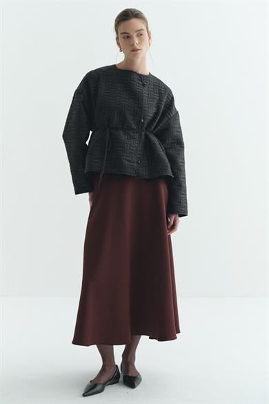 İnce Kapitone Mevsimlik Ceket Siyah