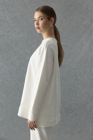 Üç iplik Sweat Takım Ekru