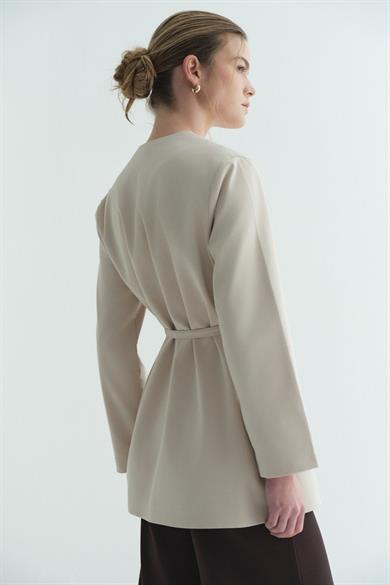 Reign Dokuma Blazer Ceket Taş