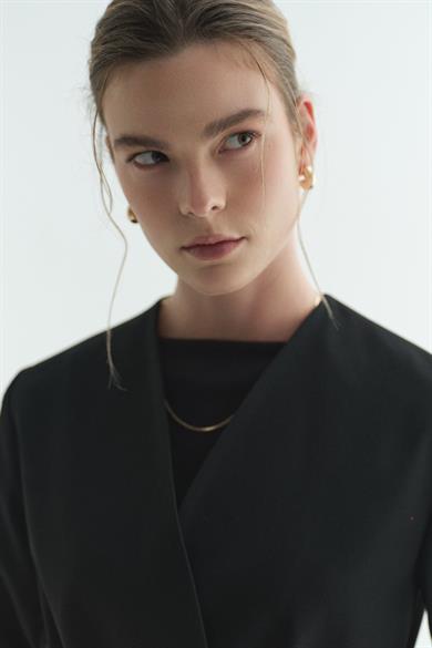 Reign Dokuma Blazer Ceket Siyah