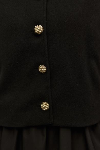 Grace Astarlı Kaşe Mont Siyah