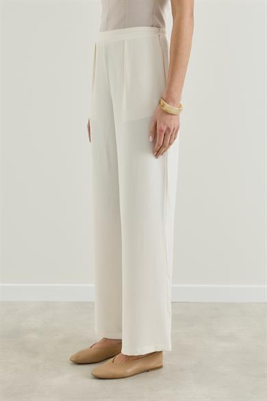 Krep Palazzo Pantolon Ekru