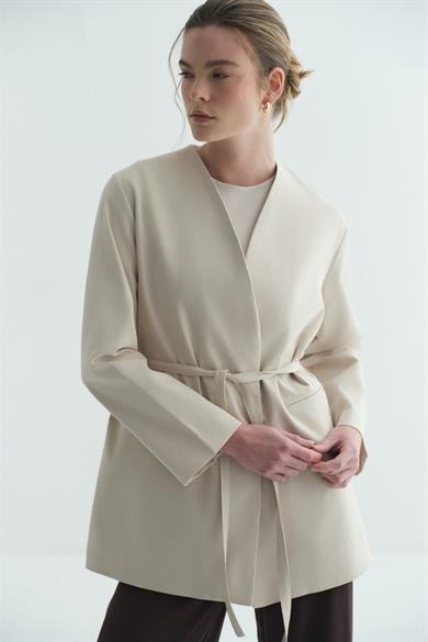 Reign Dokuma Blazer Ceket Taş