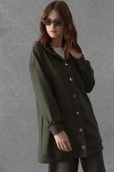 Çelik İnterlok Çıtçıtlı Takım Haki