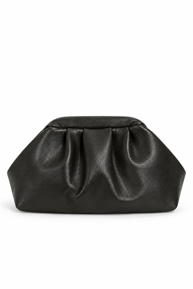 Deri Büzgü Detaylı Pouch Omuz Çantası