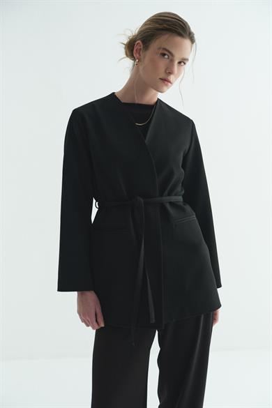 Reign Dokuma Blazer Ceket Siyah