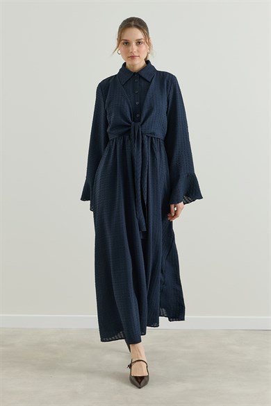 Viona Nakışlı Gömlek Etek Vual Takım Krem