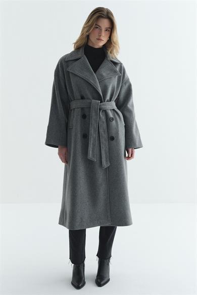 Premium Kruvaze Kaban Melanj Gri