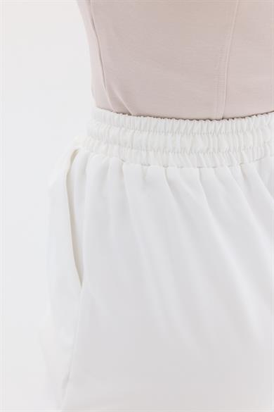 İthal Polyviscon Kumaş Jogger Pantolon Beyaz