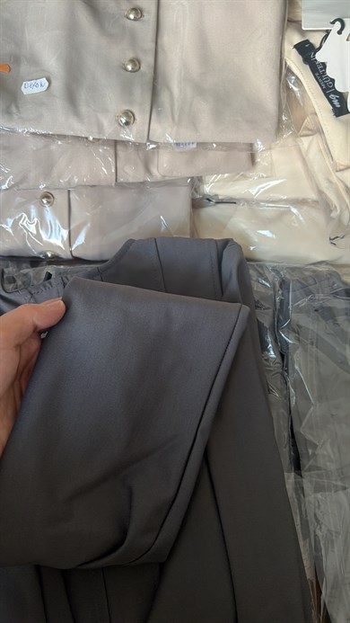 Outlet Nervürlü Çelik İnterlok Hırka Füme