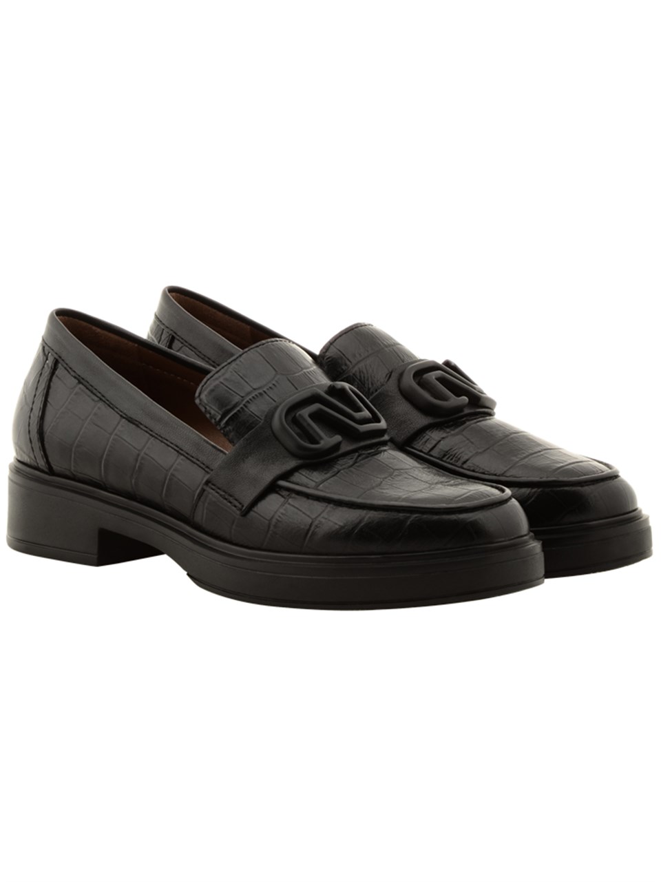 Loafer A62691 KROKO+NAPA NUR Siyah