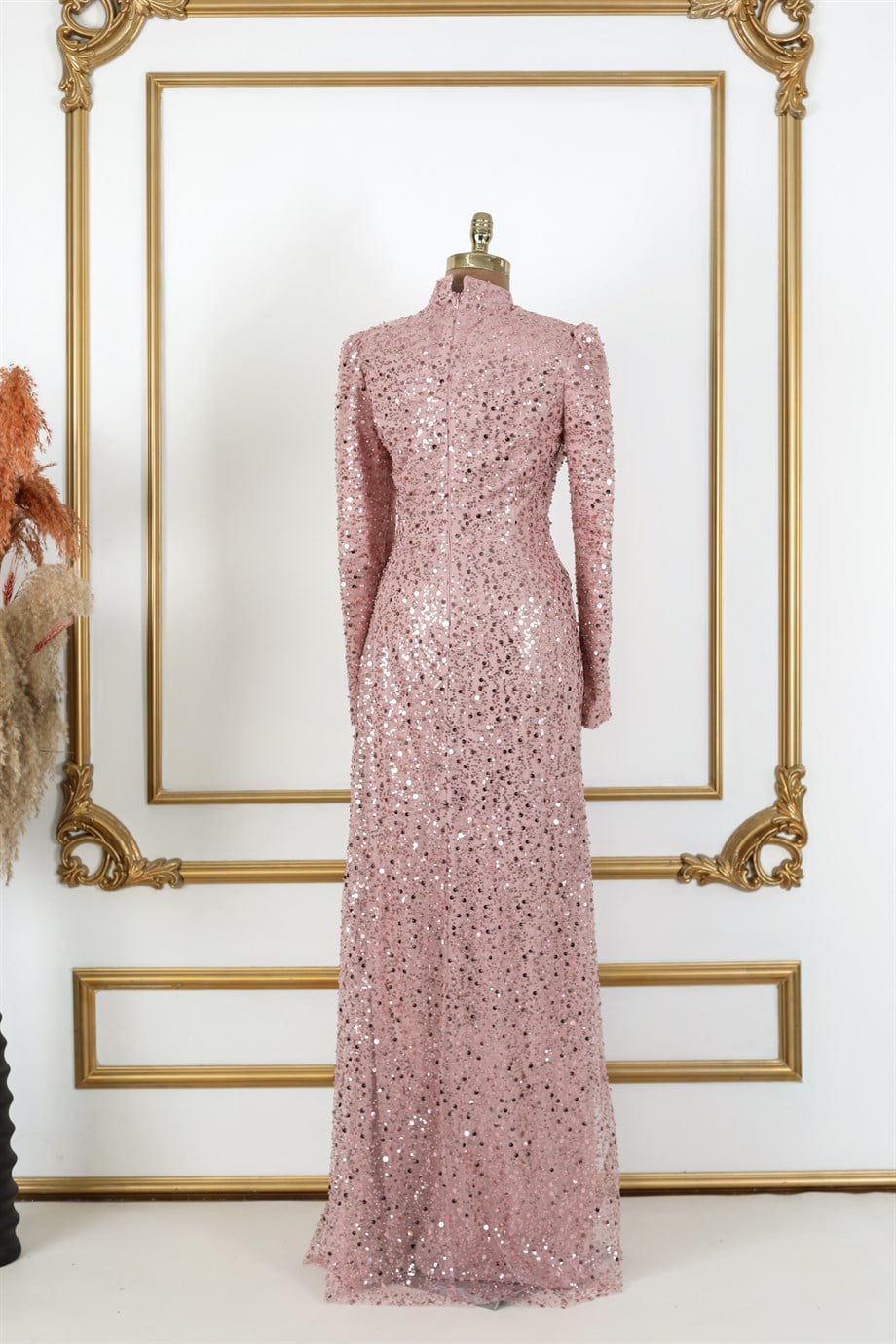 Ahenk Hijab Evening Dresses Powder