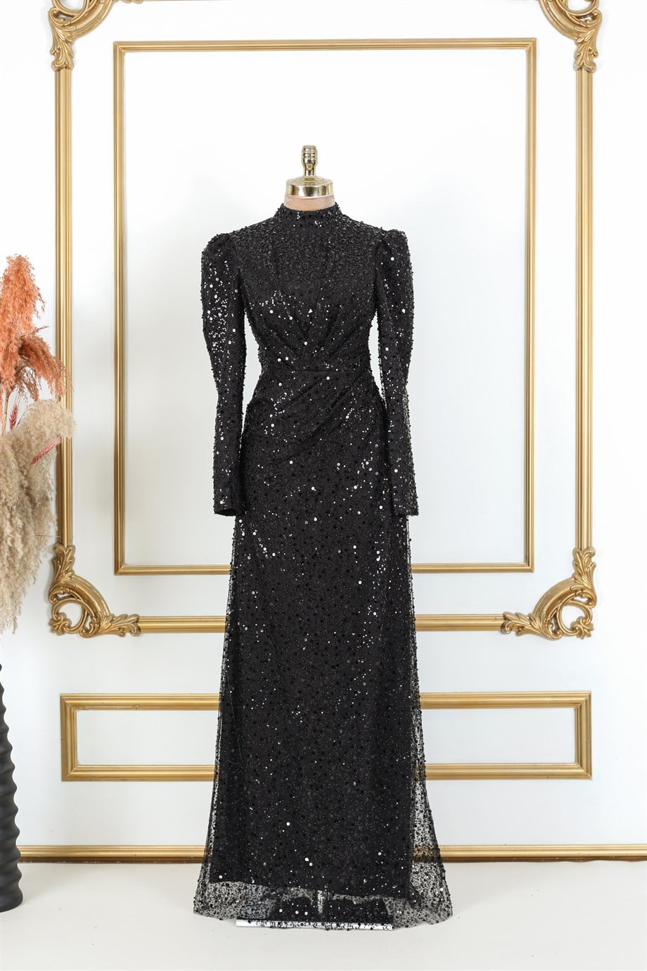 Ahenk Hijab Evening Dresses Black