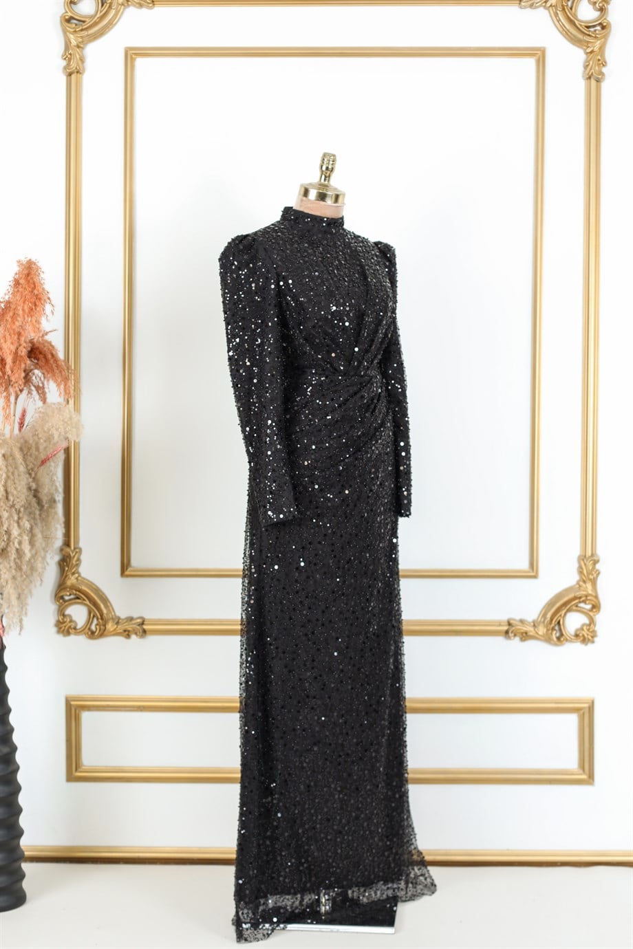 Ahenk Hijab Evening Dresses Black