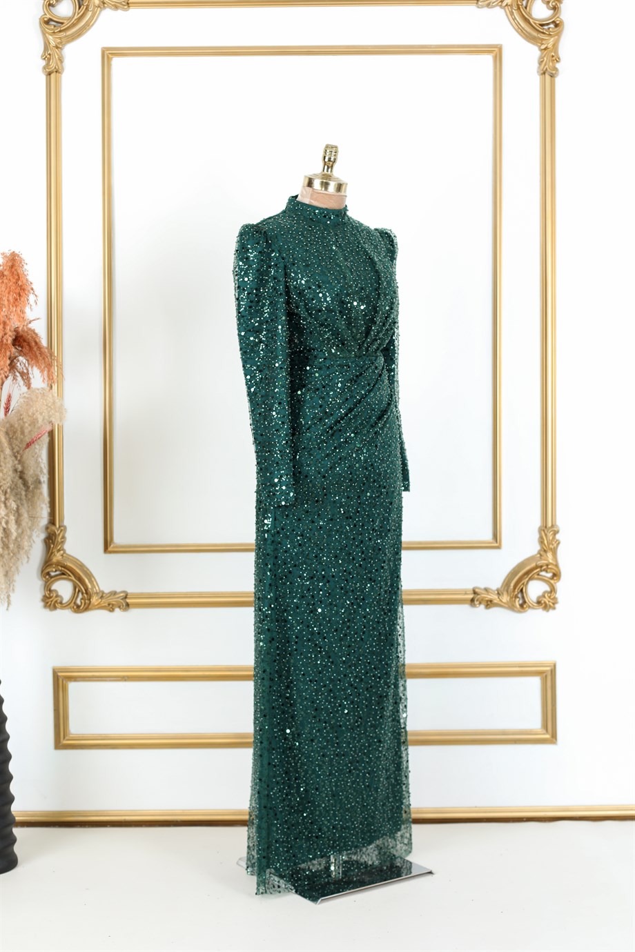 Ahenk Hijab Evening Dresses Emerald