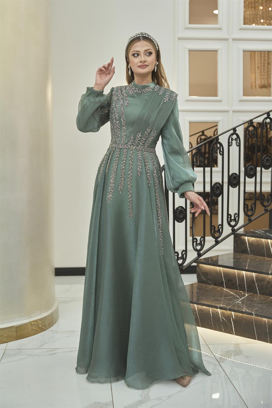 Green Evening Dress Green Green