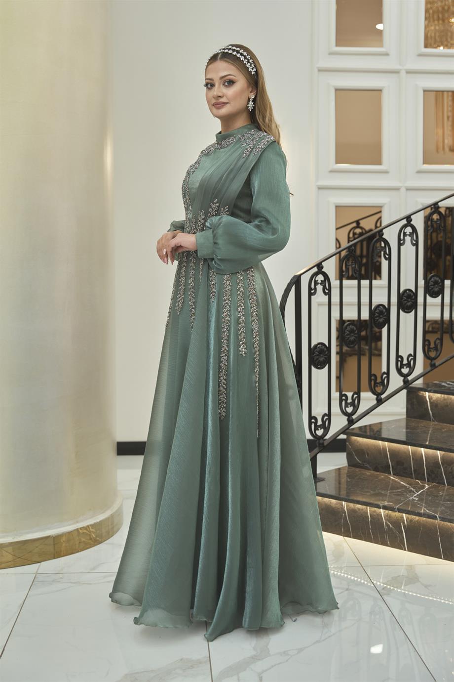 Green Evening Dress Green Green
