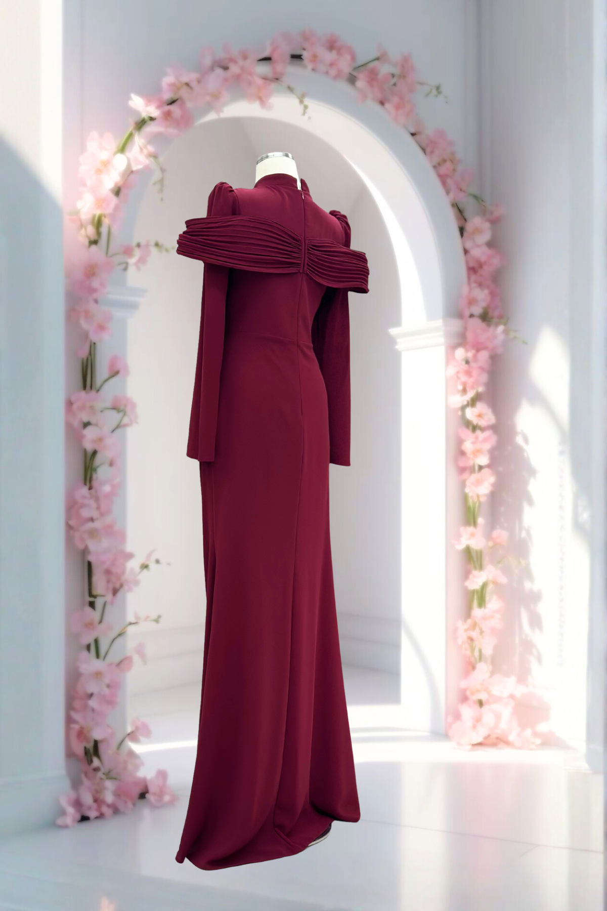 Dila Krep Abiye Bordo