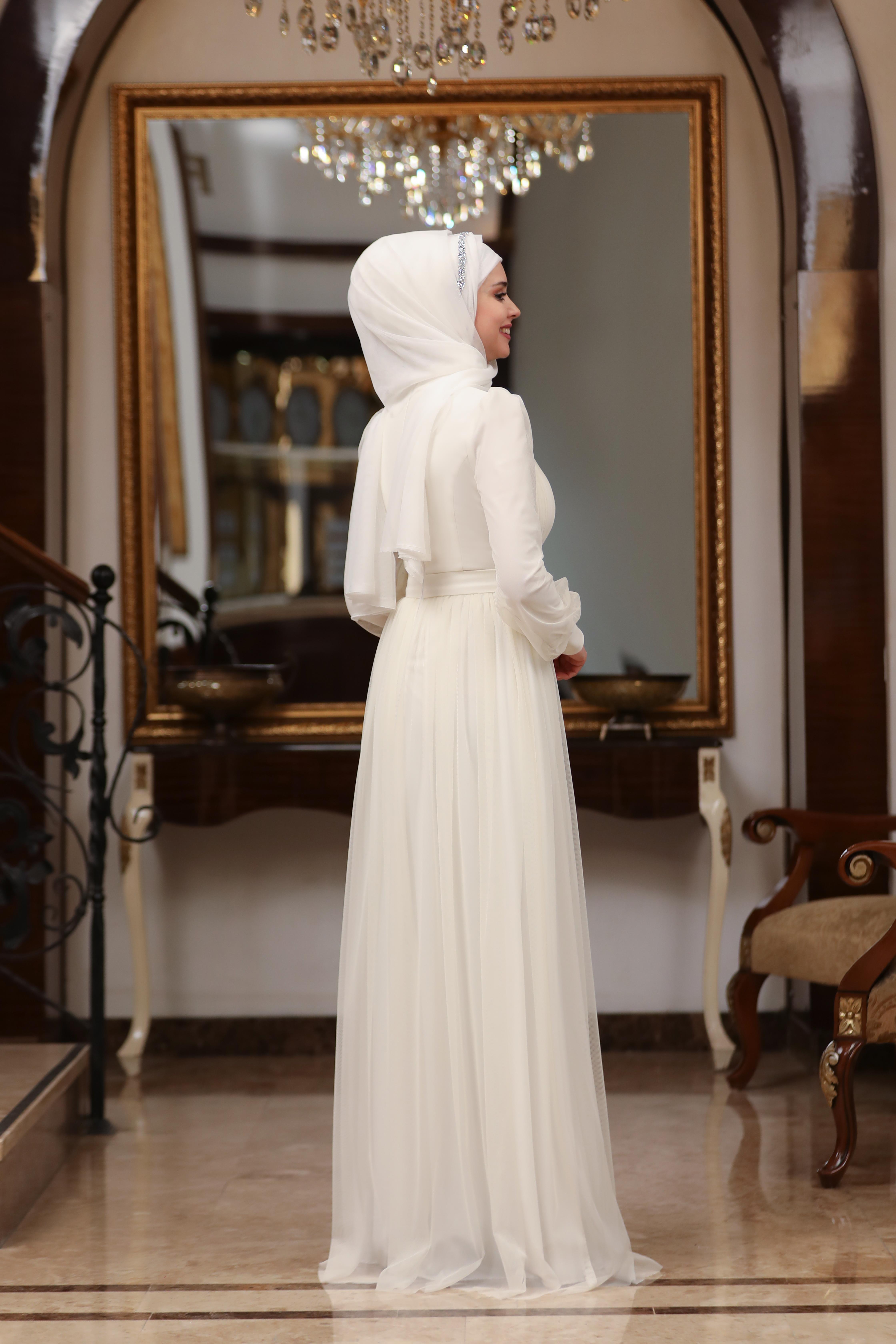 Efsane Evening Dress Ecru