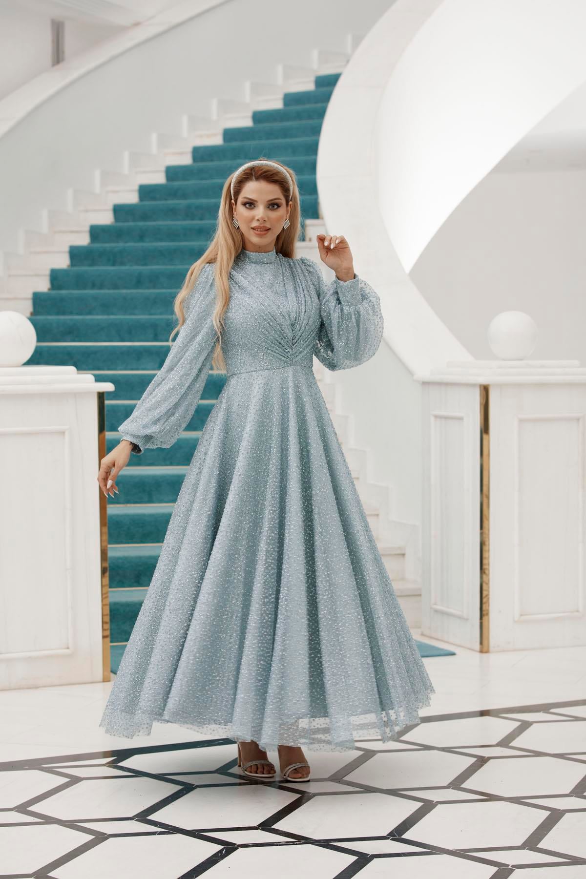 Eliz Evening Dress Turkuaz