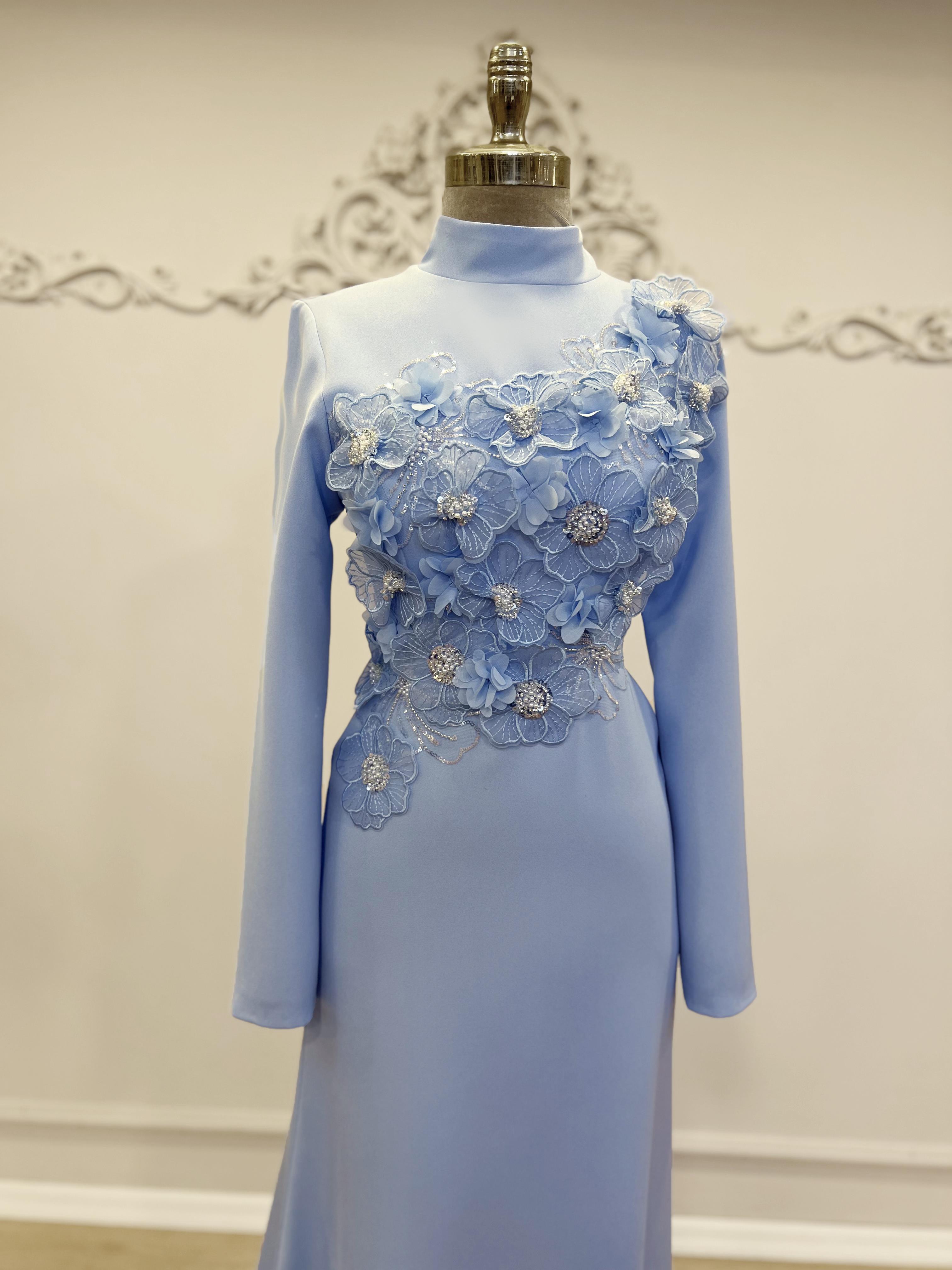 Flowers Abiye Bebe Mavi